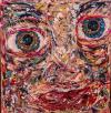 Edward Bekkerman, Face#6 (Detail), 2020, Mischtechnik auf Leinwand, 132 x 124 cm,  ABA Gallery, New York