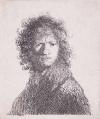Rembrandt Harmensz. van Rijn , Selbstbildnis mit gerunzelter Stirn , 1630, Kunstmuseum Karlsruhe 