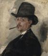 Wilhelm Leibl Der Maler Carl Schuch, 1876 Öl auf Leinwand 58,5 x 50,5 cm München, Bayerische Staatsgemäldesammlungen, neue Pinakothek